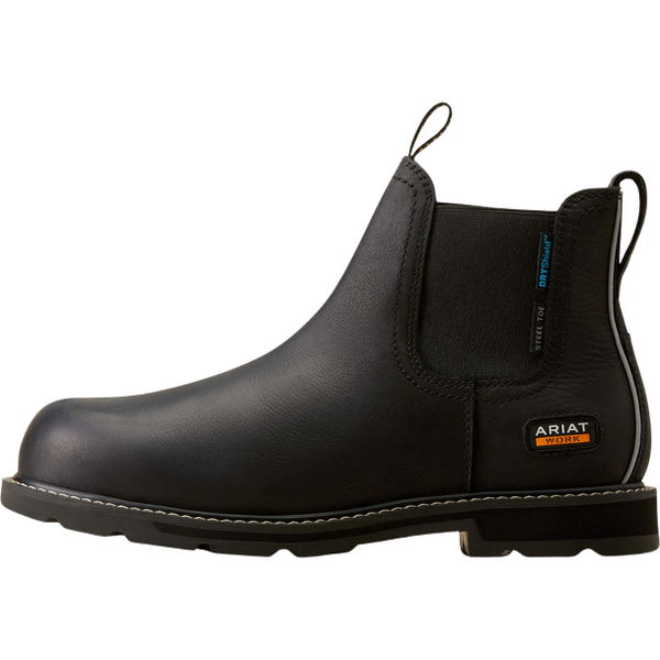 2026 Ariat Mens Groundbreaker Chelsea Waterproof Steel Toe Work Boot 10050822 - Black